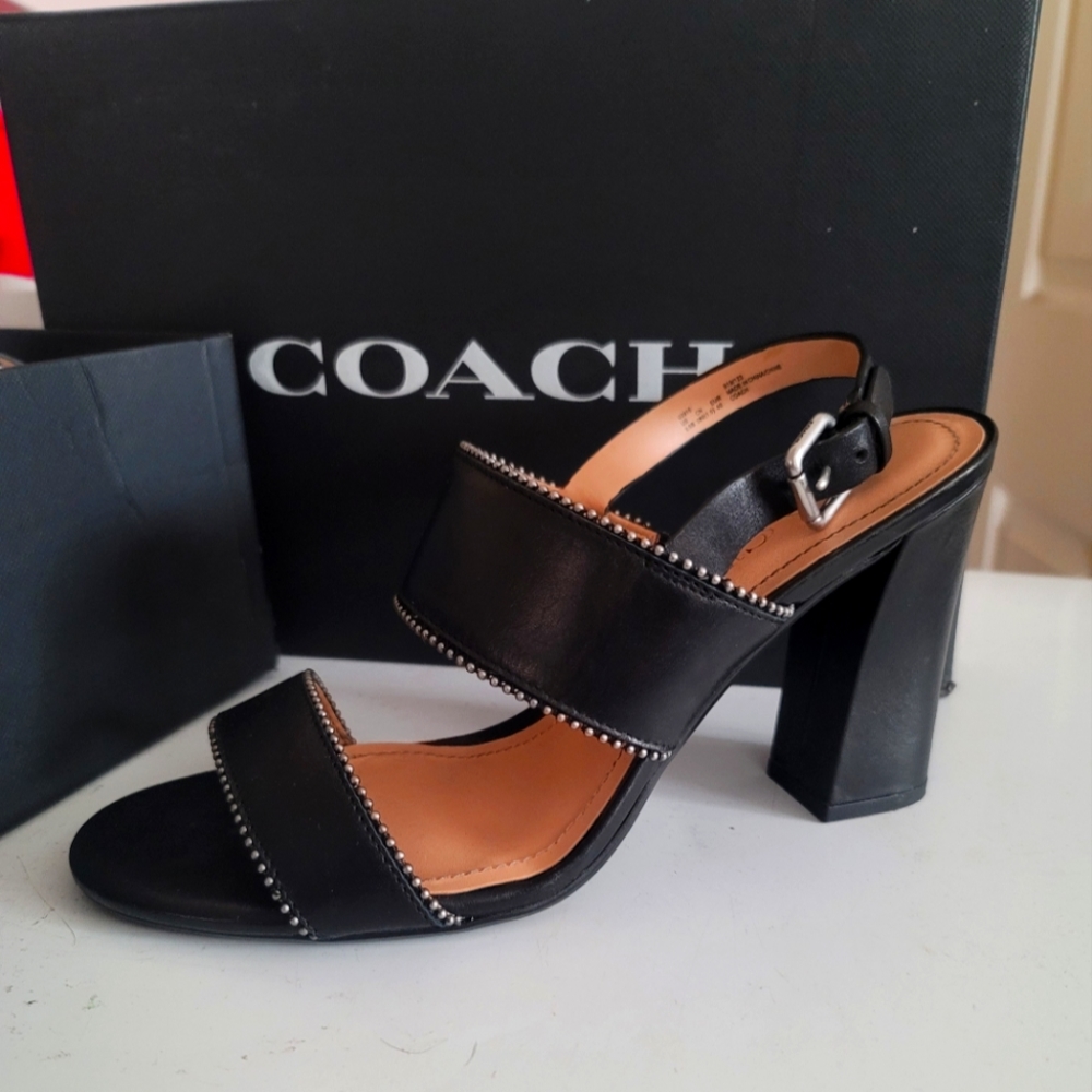 Coach black strap sandals